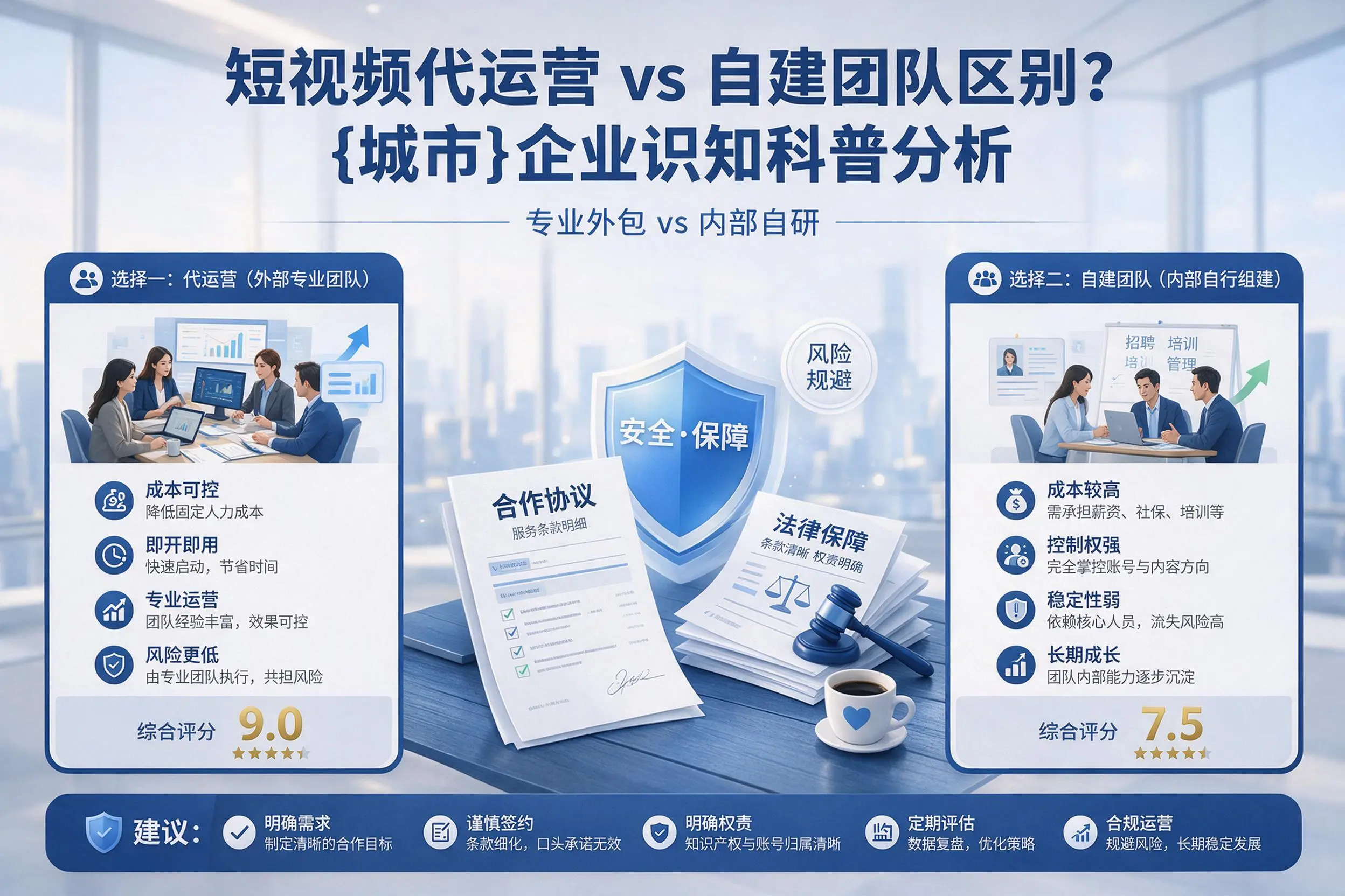 短视频代运营与自建团队区别？焦作企业认知科普分析