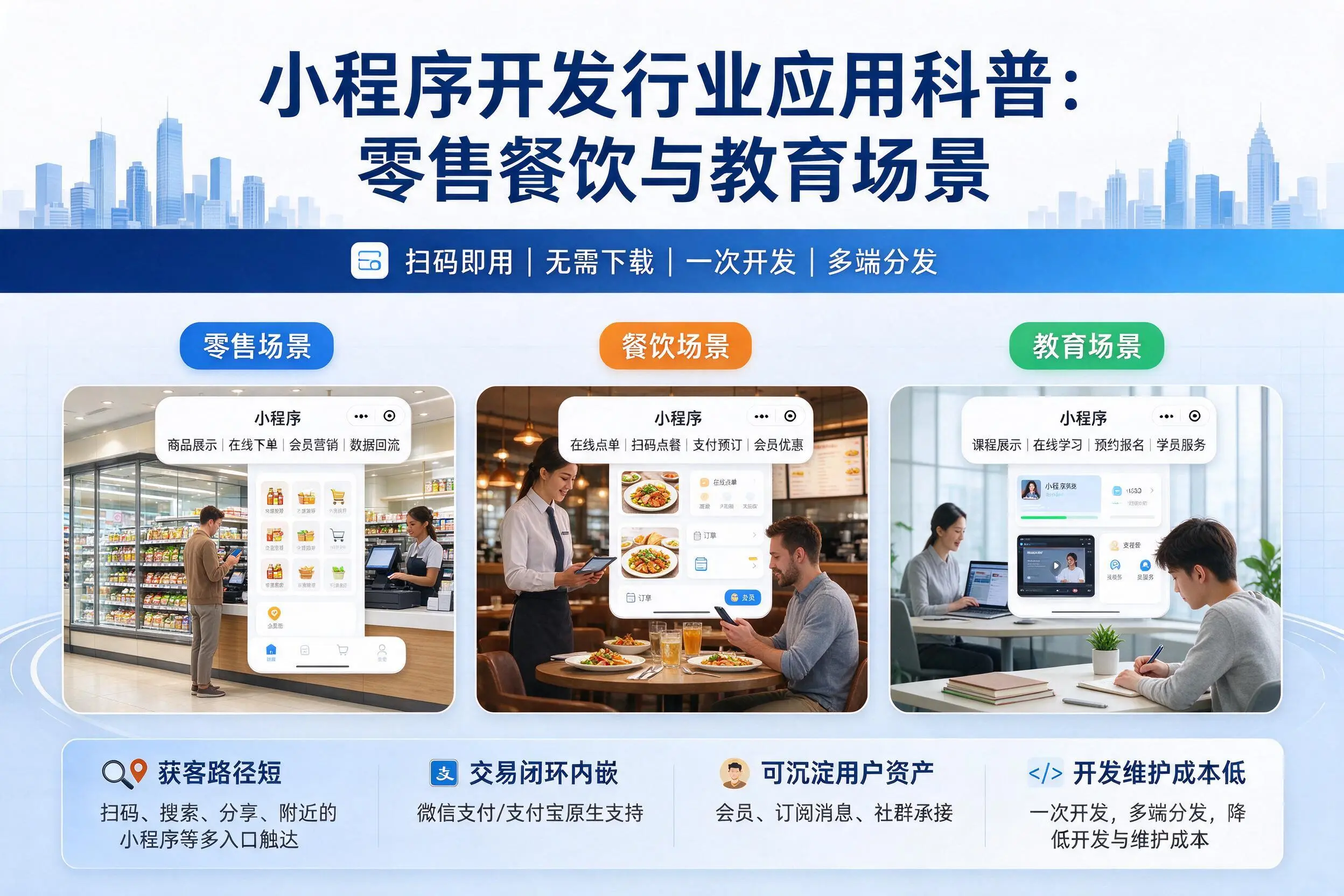 焦作小程序开发行业应用科普：零售餐饮与教育场景
