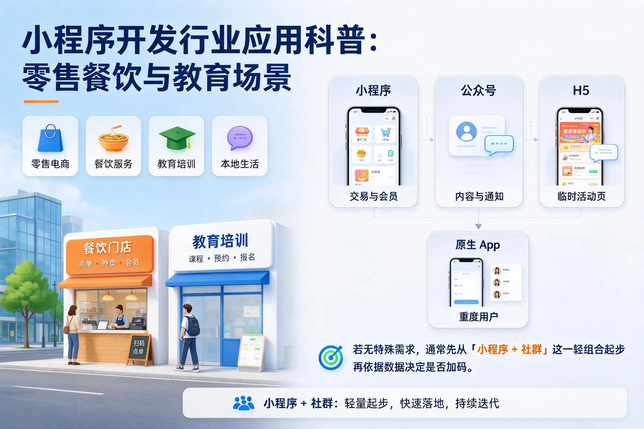 焦作小程序开发行业应用科普：零售餐饮与教育场景
