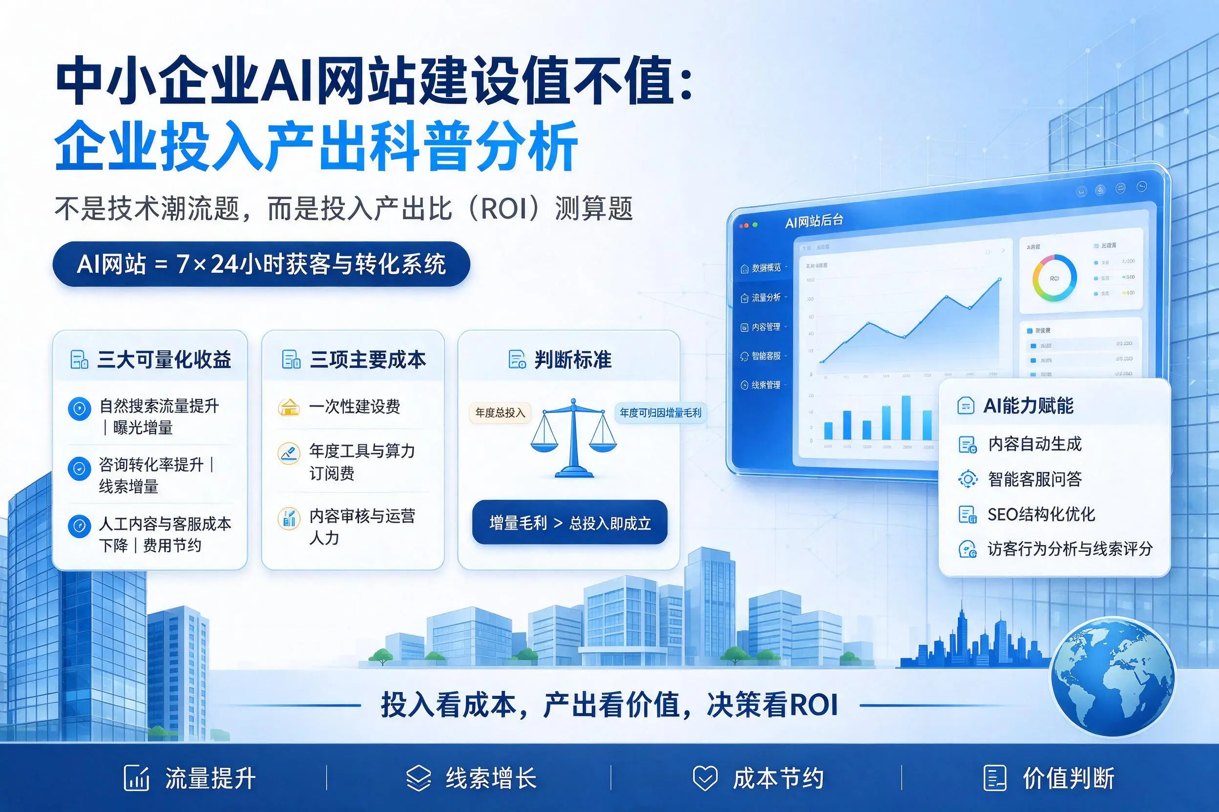 中小企业AI网站建设值不值：焦作企业投入产出科普分析