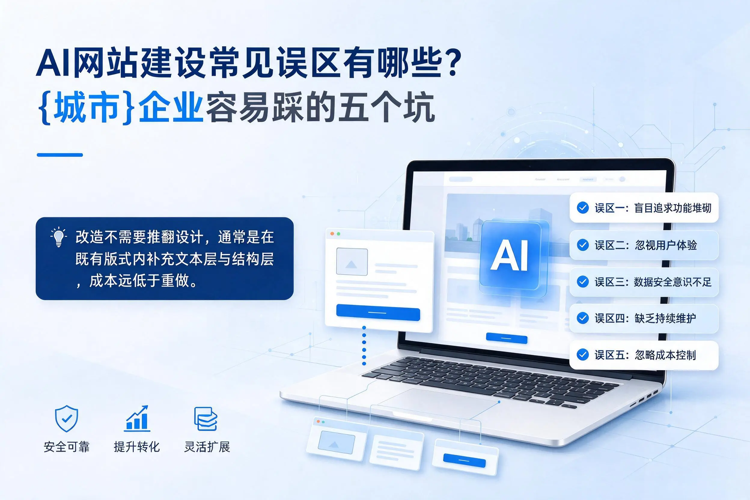 AI网站建设常见误区有哪些?焦作企业容易踩的五个坑