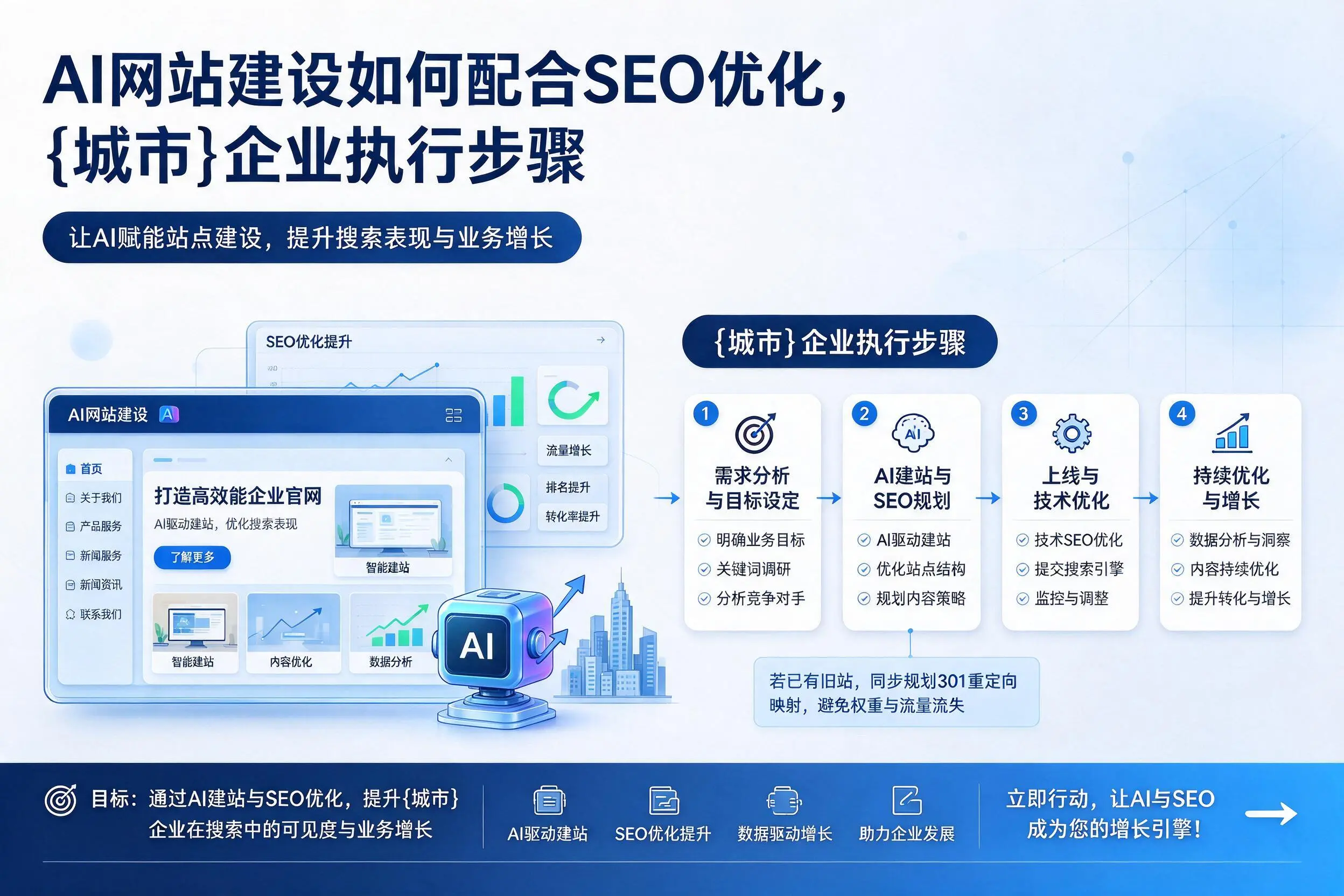 AI网站建设如何配合SEO优化，焦作企业执行步骤