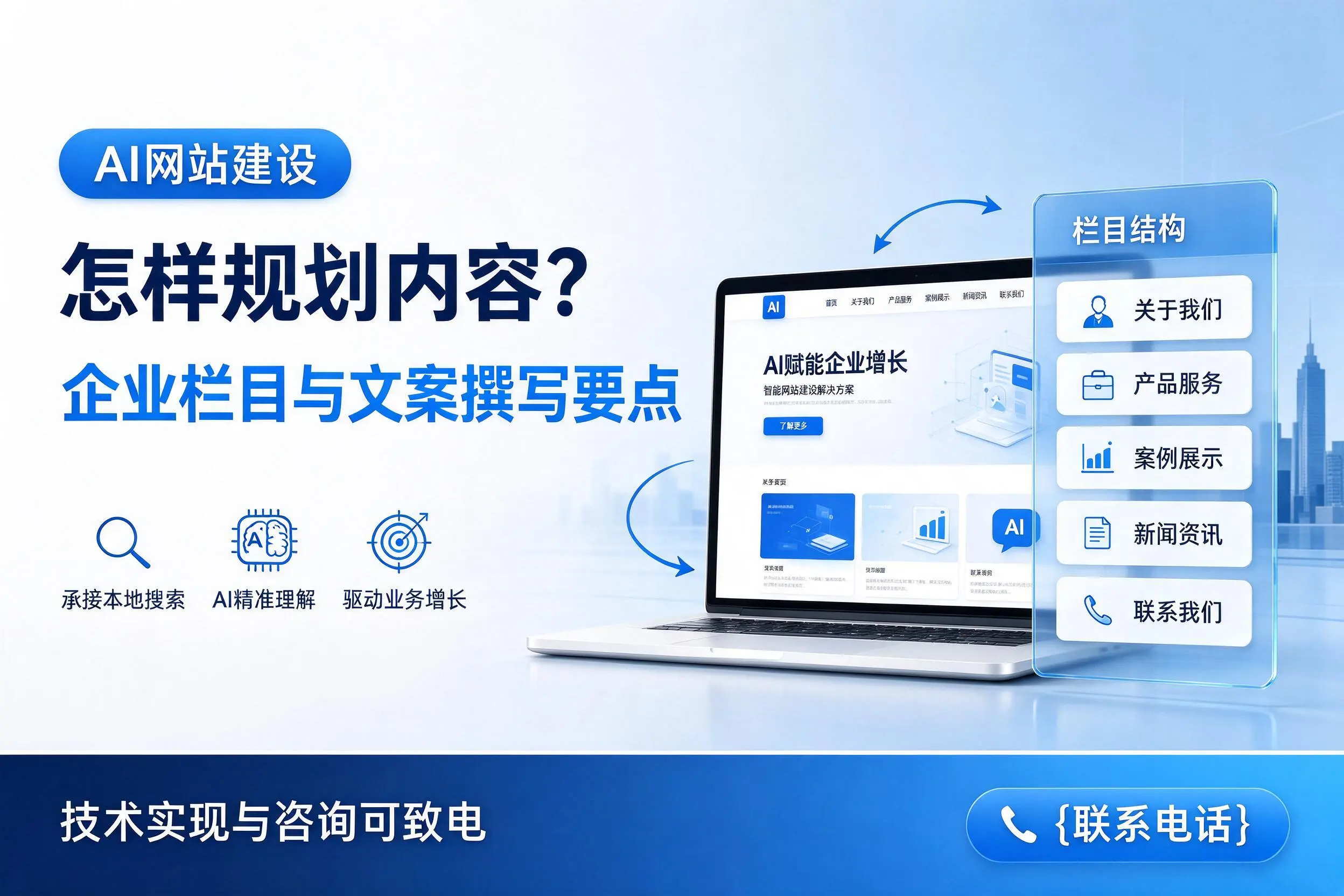 AI网站建设怎样规划内容?焦作企业栏目与文案撰写要点