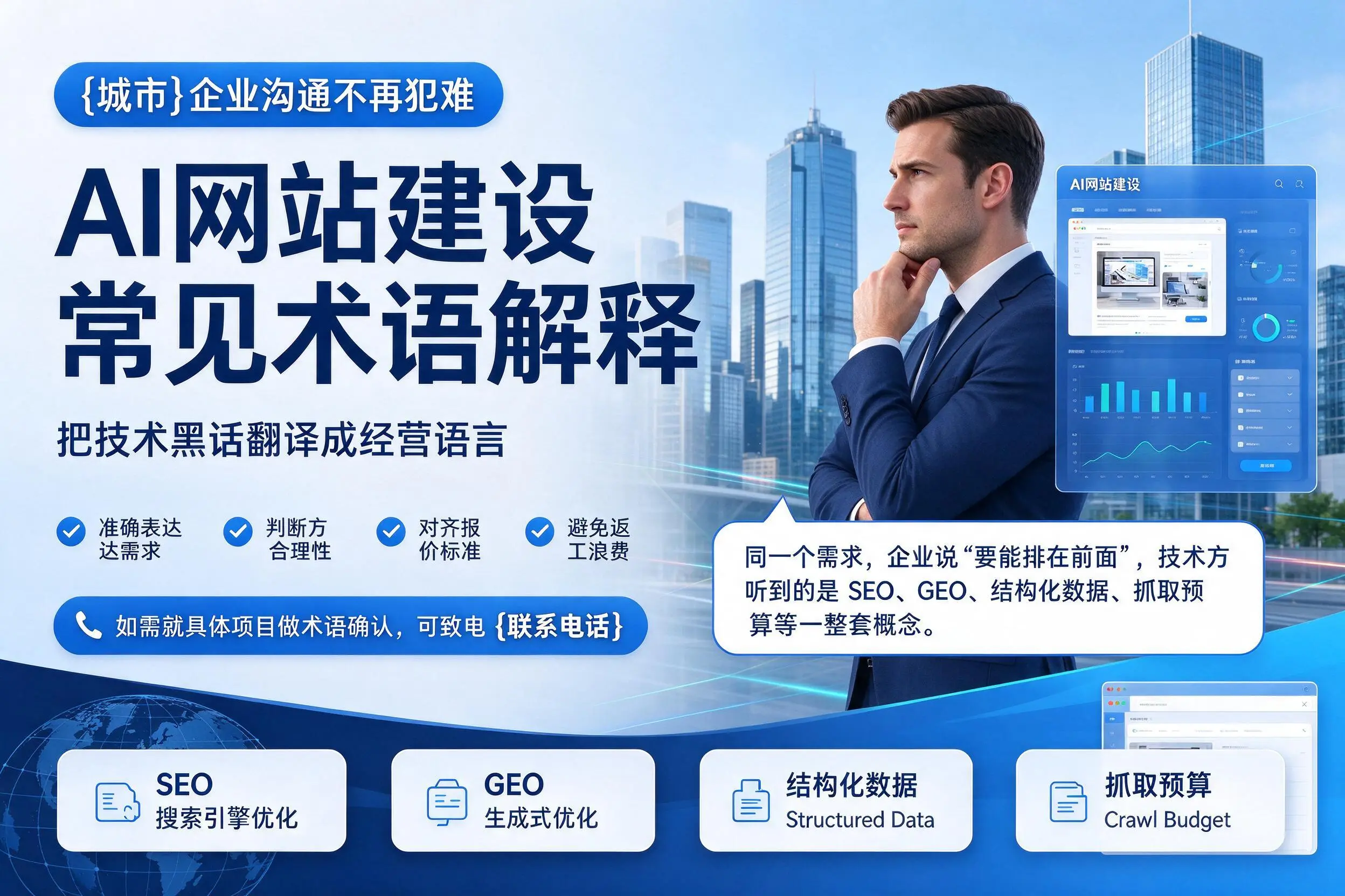 AI网站建设常见术语解释，焦作企业沟通不再犯难